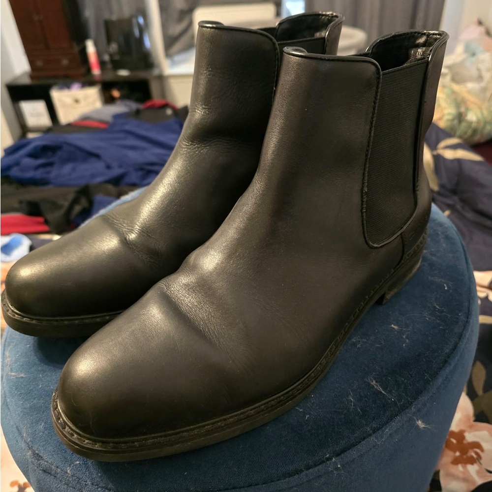Calvin Klein Men's Black Leather Ankle Boots